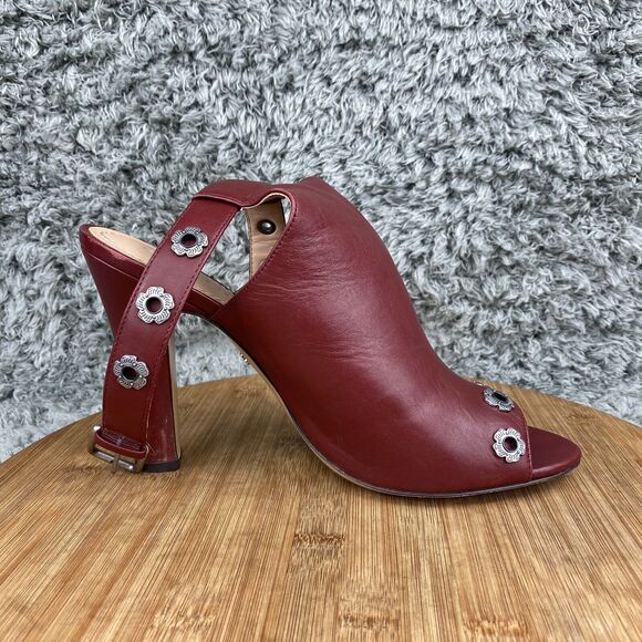 Coach Edison Merlot Heels Open Toe Mules Women's 10 B G2503 - Picture 5 of 12